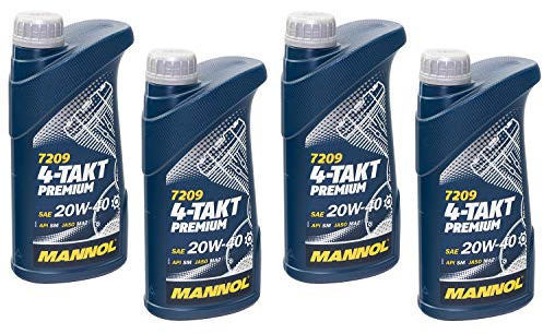 Motoröl 4-Takt Premium 20W40 MANNOL API SN 4 Liter für MBK MZ/MUZ Vespa Victory Yamaha XC Country Fun Boardwalk Cross Country Cross Roads Hammer Judge Kingpin Vegas BT FJ FJR FZ FZR GTS SR TDM