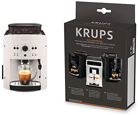 KRUPS Essential Machine à café à grain, Machine à café, Broyeur grain, Cafetière expresso, Cappuccino & Kit entretien Full Auto Expresso Broyeur XS530010