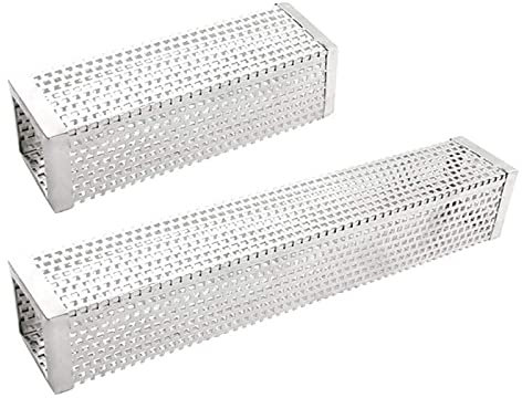 2 Piezas Generador de Humo Frío para Ahumar 6+12, Tubo Ahumador de Alimentos BBQ, Ahumador Barbacoa Carbon Para Parrillas, Generador de Ahumador de Tubo de Pellets de Acero Inoxidable (Cuadrado)
