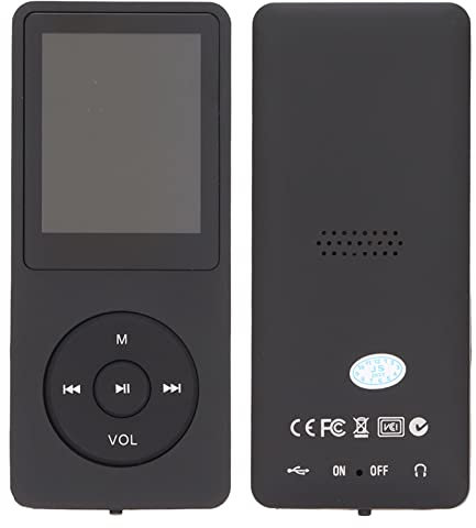Lecteur MP3 de 1,8 Pouces, Lecteur de Musique de 64 Go Prenant en Charge la Musique, la Vidéo, les Images, les Enregistrements, les Livres électroniques, les Fichiers, les Jeux et D'autres(le noir)