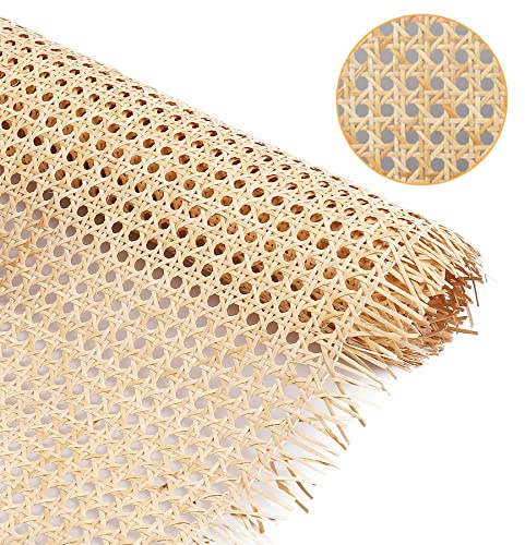 14 Width Cane Webbing 3.3Feet, Natural Rattan Webbing for Caning Projects, Woven Open Mesh Cane for Furniture, Chair, Cabinet, Ceiling
