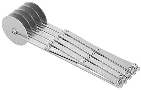 Ruota tagliapasta, rullo tagliapasta pieghevole Strumento per la pasticceria Affettatrice per pizza espandibile Tagliapasta in acciaio inox Tagliapasta per biscotti per casa ristorante (#5)