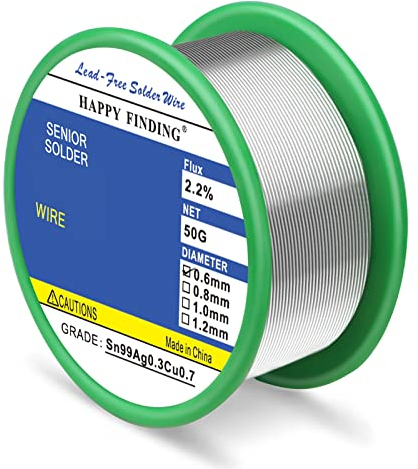 Fil à souder, sans plomb avec noyau de colophane (Sn99 Ag0,3 Cu0,7/0,6 mm, 50 g)