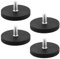 4 Stück Neodym Magnete Gummiert Ø 43mm, Magnet mit Gewinde M6 Außengewinde, Gummierte Magnete 10kg Haftkraft, Gummiert Magnet Anti-Rutsch, Magnetsysteme mit Gummimantelm für Fahrzeuge, Lampen