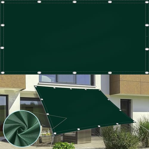 Imperméable Toile Ombrage 0.3 x 4.5 m UV Protection Imperméable Léger Durable Rectangulaire Toile à Voile avec Corde de pour Agricole Pergola Fleurs Garage, Vert Foncé