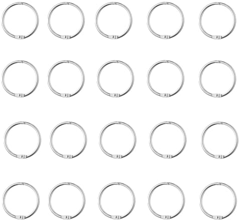 20 Stück Buchbinderinge, 25mm Karteikarten Ring Metall Binder Ringe Buchring Bücher Ringe Loseblatt Verbinder für Fotoalbum Scrapbook Album Handwerk Papier Karten