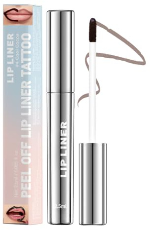 SHEBEEDO Lip Liner Stain Peel Off With Rich And Anti-Smudge Formula Peel Off Lip Liner Stain Precise Application LipLiner With Silky Texture Hyaluronic Acid Peel Off Lip Stain(#4 Cool Cocoa)