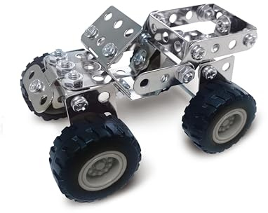 Coach House Partners Mini Builder Series Dune Buggy Metal Construction Set – Stainless Steel, 84 Pieces, Tools Included, Enhance Dexterity Skills