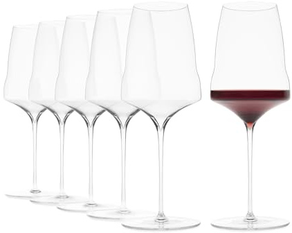 Josephinenhütte® JOSEPHINE N°3 rödvinsglas [glasburkar för njutare] – handgjorda och munblåsta – set om 6 för rödvin – funktionell design för intensiv arom