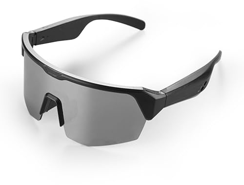 LICAEVEY Bluetooth -Solglasögon för Män, Kvinnor, Sport Smarta Glasögon med Högtalare, Inbyggt Brusavbrytande Mikrofon, Solbeständig Lins, Musik Solglasögon för Ridning, Löpning, Baseball