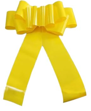 Qiantull Lazo de coche para coche, lazo gigante, lazo de regalo grande, lazo gigante, cinta para coche, para decoración de fiestas y coches, amarillo, 58 cm