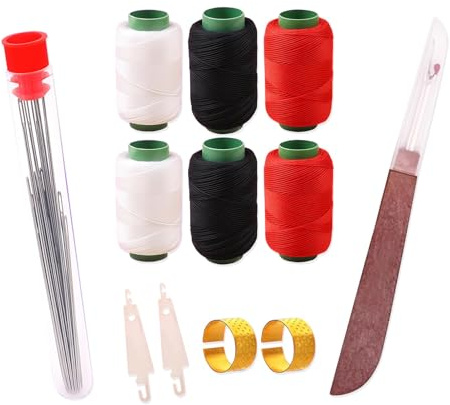 LUMOOM Set da cucito da 37 pezzi con aghi per occhi grandi, con infila ago e connettore per cuciture. Accessorio ideale per viaggi, principianti e riparazioni rapide
