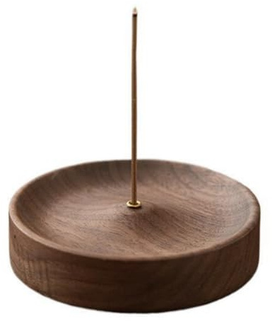 Porte-Encens en Bois De Noyer Noir, Porte Encens, Support Encens Baton, pour Salle de Yoga, Salle de Méditation, Salon