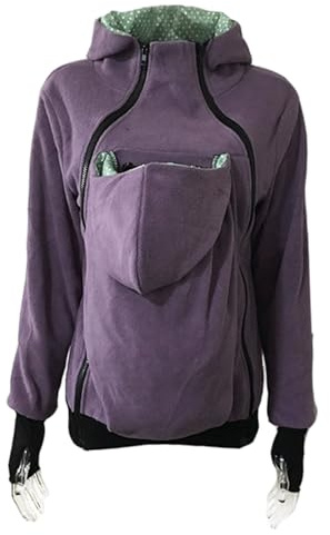 Sweat à capuche avec pochette kangourou, sweat à capuche de maternité, pochette kangourou amovible, veste d'hiver douce et chaude pour bébé, veste de maternité confortable multifonction pour m