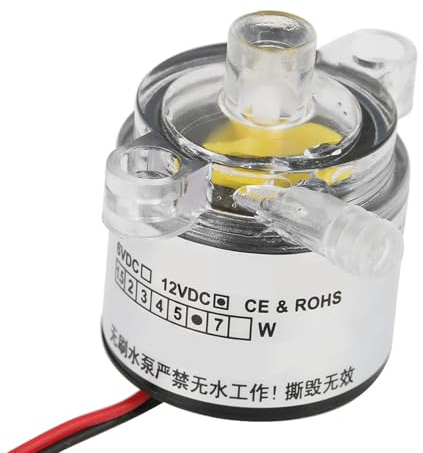 Funien Mini Bomba de Agua Sumergible de bajo Ruido 12 V CC, Bomba Agua 6 W Larga Duración para Acuario, Fuente, Estanque Peces con Flujo 2 L/min, para