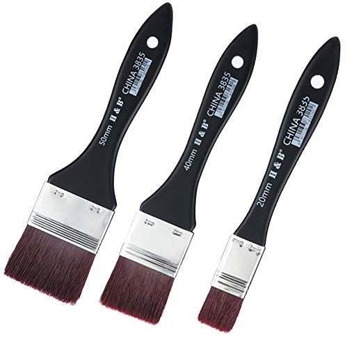 olyee Flachpinsel, 3 Stück Tools Pinselset Aquarell Acryl Malerpinsel Künstler Lackierpinsel, Premium Lasurpinsel zum Ölmalerei und Malerei (20/40/50mm)