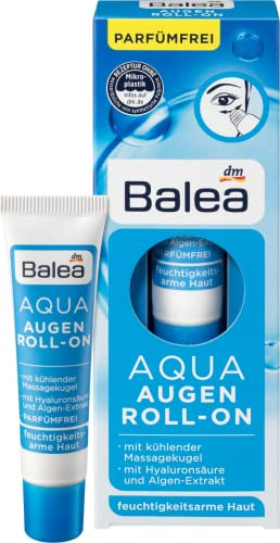 Augencreme Aqua Augen Roll-On | Mit kühlender Massagekugel | Mit Algen-Extrakt | Spendet lang anhaltende Feuchtigkeit | 15 ml
