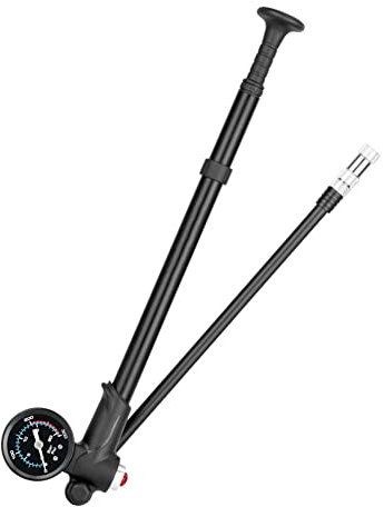 Bomba de choque para bicicleta de alta presión con válvula Presta para bicicleta amortiguadora silla de ruedas, color negro