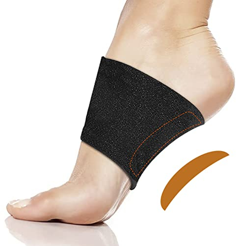 MIAYOHO Plantarfasziitis, Schmerzbandage für Fußgewölbe, patentiert, verstellbare Kompressions-Einsätze, orthopädische Einsätze für Plattfüße, Senkfuß, Hochgewölbe (35-41 EU (23-26cm), Schwarz)