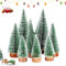 OUOQI 8 Stück Weihnachtsbaum klein,Mini Weihnachts Baum,Grün Mini Christbaum Tree,Künstlicher Weihnachtsbaum,Mini Weihnachtsbaum Tannenbaum Deko,Weihnachtsbaum Miniatur