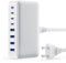 200W USB C Ladegerät, GaN III 8-Port USB Schnellladegerät PPS PD 65W Laptop Ladegerät Adapter USB C Schnellladestation mit USB-A, USB C Netzteil Charger für MacBook, iPhone,SteamDeck,Smartphones-Weiß