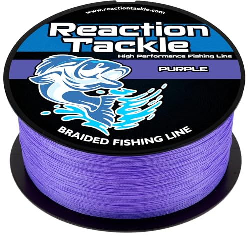 Reaction Tackle Línea de pesca trenzada morada, 50 libras, 300 yardas