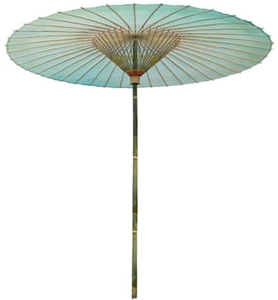 150/200/250cm Parapluie de Style Chinois, Parasol de Jardin en Bambou, Parapluie Rond en Papier Huilé UV pour Extérieur, Terrasse, Marché, Pelouse(6.5ft/200cm)