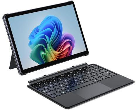 ADREAMER 10.1 Win 11 Tablet, 2 in 1 Tablet Laptop, Intel N150, 8GB + 256GB, 1280 x 800 HD IPS Touchscreen, WiFi 6, BT 5.2, Micro HDMI, Dual Type-C, USB 3.0