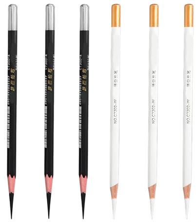 xwnyzw 6 PCS Black And White Charcoal Pencils for Artists, Sketching Pencil Set Art Pencils Sketching Set, Shading Drawing Pencil Sets Suitable for Beginners Professionals Artists