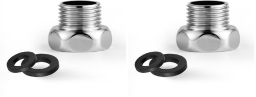 OFFO Shower Hose Reducer Adaptor Connection 3/4(25mm) Female to 1/2(20mm) Male, Chrome (Pack of 2)