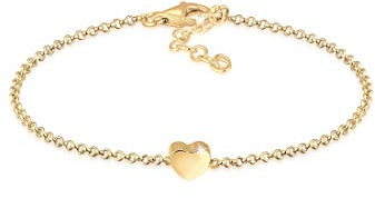 Elli Armband Damen mit Herz Anhänger Basic in 925 Sterling Silber vergoldet