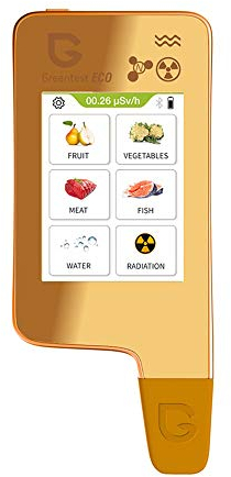 Greentest ECO 6 Nitrato Tester, Pantalla de lectura instantánea Medidor de agua táctil TDS PPM y detector de radiación Geiger Counter Combo para alimentos, carne, frutas, verduras, pescado, agua
