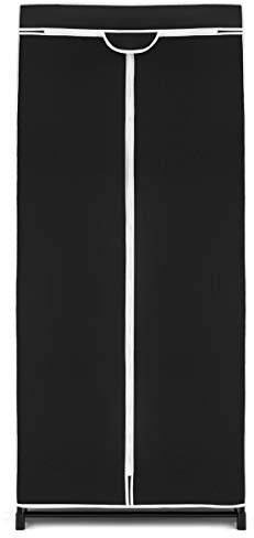 DREAMADE Armadio Semplice in Tessuto Armadio Cabina Pieghevole con Ripiano, 75 x 50 x 170 cm (Nero)