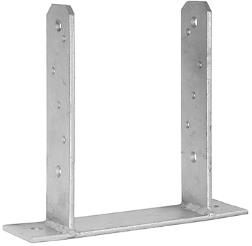 GRUNDLINE - Stützenfuß Pfostenträger Pfostenanker, Typ TT, aus Stahl, aufschraubhülse - PST, 160x200x50x5,0 mm - Feuerverzinkung - für Zäune, Unterstände, Carports, Pergolen, Gartenlauben