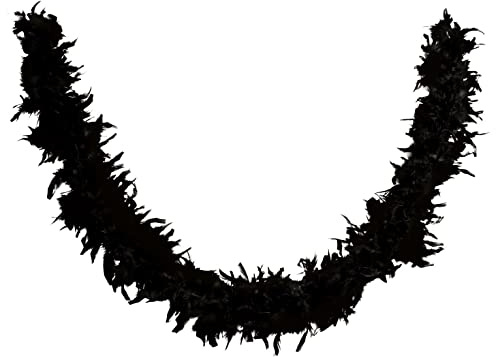 Maelsa BOA Plumes Choix de couleur longeur environ 180 cm déguisement Charleston retro carnaval accessoir de costume année 20 (NOIR)
