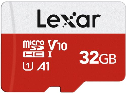 Lexar 32GB Micro SD Card E Series, microSDHC UHS-I Flash Memory Card with Adapter - Up to 100MB/s, A1, U1, Class10, V10, High Speed TF Card