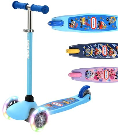 BOLDCUBE x Little Tikes Teeny 3 Wheel Scooter Age 2-6 Years Old Kick Scooter with LED Flashing Wheels - 3 Wheeler Birthday Gift Present for Boys Girls Age 3+