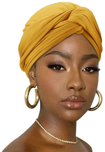 DRESHOW Avvolgere i Capelli per le Donna Morbido Turbante Maglia Stretch Sciarpa Testa Traspirante Leggero Turbante Tinta Unita