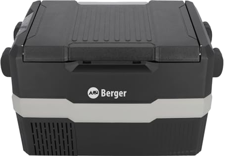BERGER Tragbare Kompressor Kühlbox DMC 45 | Elektrische Kühlbox ideal für Camping mit Elektronischer Anzeige | Leistungsstarke Kühlung 45 Liter, 12/24 V | Perfekt für Reisen & bei jedem Wetter