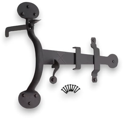 Infinity Decor Loquet de porte Suffolk en fer forgé de 20,3 cm en cire d'abeille – Loquet forgé à la main pour portail en bois, abri de jardin et porte de grange