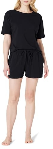 Amazon Essentials Mujer Juego de Camiseta de Manga Corta de Mezcla de Algodón Suave y Ropa de Dormir Corta