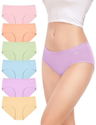 TANSTC Mutande Donna Cotone Biancheria Intima Pack da 6 Slip Traspirante M