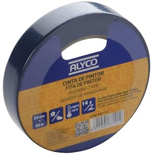 Zarivy Cinta de pintor 24mm x 25m, adhesivo de baja adherencia, ideal para enmascarar y proteger superficies al pintar.