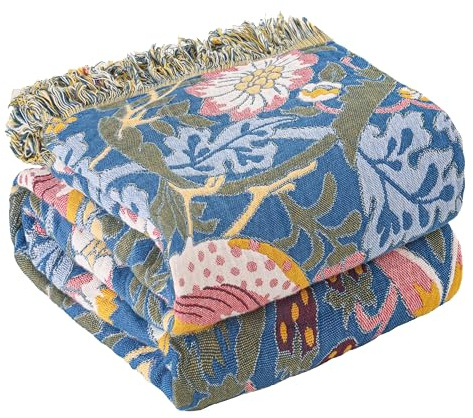 HOORDRY Extra Large Throws for Sofas 230x250CM,Bedspreads King Size | 100% Cotton Soft Breathable Luxury Blankets and Throws, Double-Sided Design Lightweight Throw for Couch Bed Decor