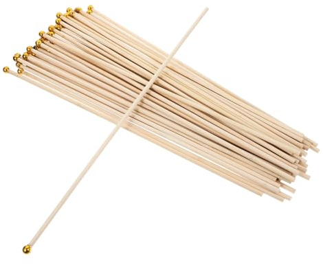 DOITOOL 50 Pièces Hampe Drapeau Bambou pour Drapeaux Portatifs Légère et Robuste pour Fêtes et Réunions