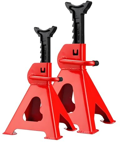 2-tons axelstativ, 2 stycken,reparationsverktyg för bilknektar,Stabiliserande domkraftstativ, justerbar höjd, för att lyfta de flesta bilar och lätta kommer(2T)