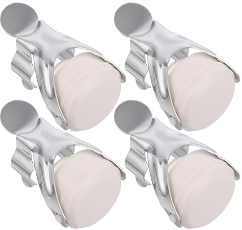 Anneome 4 Tappi per Bottiglie di Vino in Acciaio Inox Tappo Sottovuoto Riutilizzabile per Conservazione Bevande Chiusura Ermetica per Eventi e Uso Domestico Compatibili Bottiglie di