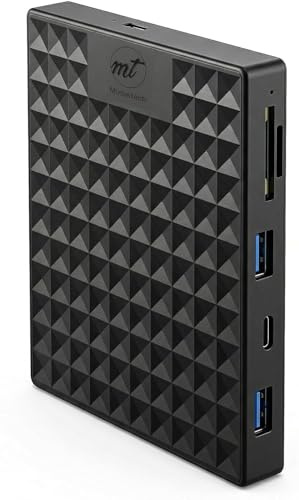 ModusTech Nexus - Disco duro externo portátil de 1 TB con estación de acoplamiento integrada, concentrador USB 3.1 5 en 1, USB 3.1 de 10 Gbps, SD y MicroSD, alimentado por bus, compatible con MacBook