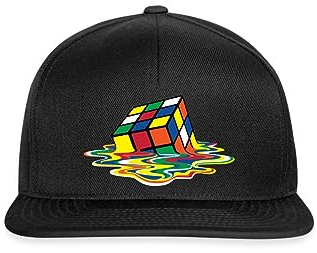 Spreadshirt Rubik's Cube Zauberwürfel Melting Cube Snapback Cap, One Size, Schwarz/Schwarz