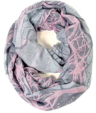 Scarfand's Mixed Colors Oil Paint Tie-dye Spring Fashion Versatile Lightweight Infinity Scarves Head Wrap (Wintry (Gray))
